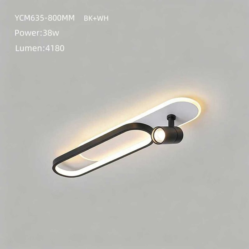 Aplică LED Model YCM635BK/80CM – Design Modern, 38W, Negru