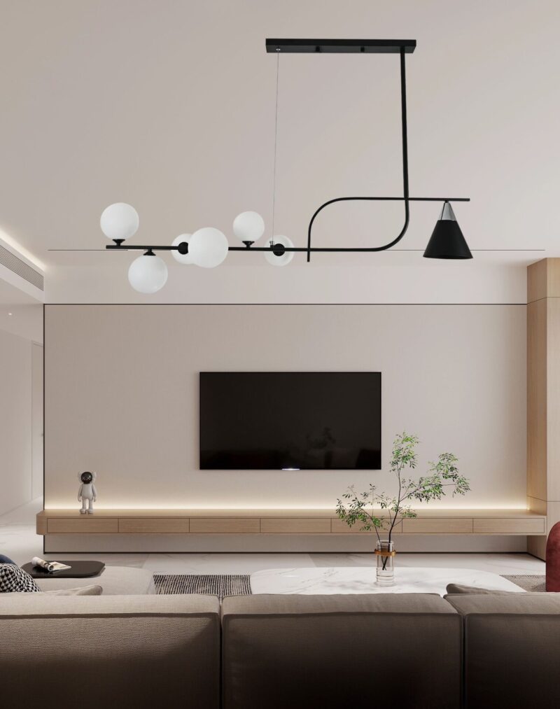 Lustră Model DX1022-7 BK – Design Modern, G9 + E14