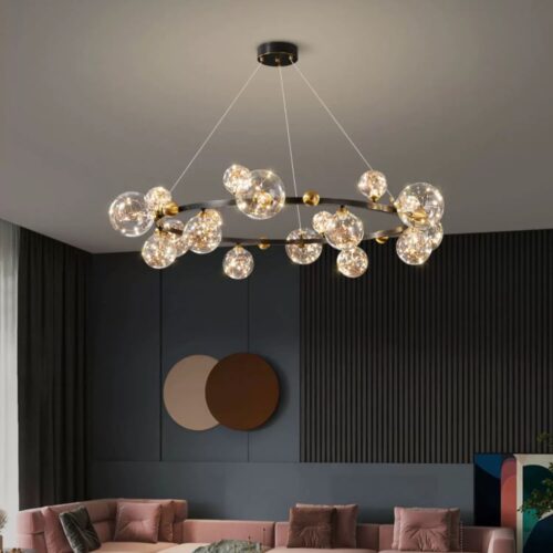 Lustră LED Model G4066-15 – Design Modern, 100W, Lumină Caldă