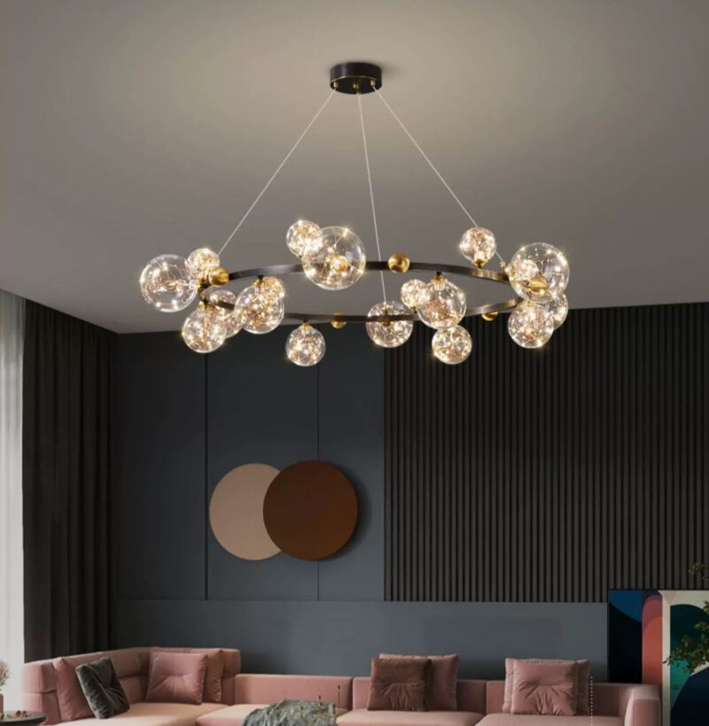 Lustră LED Model G4066-15 – Design Modern, 100W, Lumină Caldă