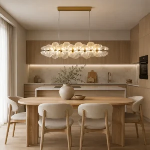 Pendul LED Model R9187-900 – cu Telecomandă, 144W, Auriu