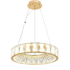 Candelabru LED Model L72001-500 – Cristal & Metal, 98W, Auriu