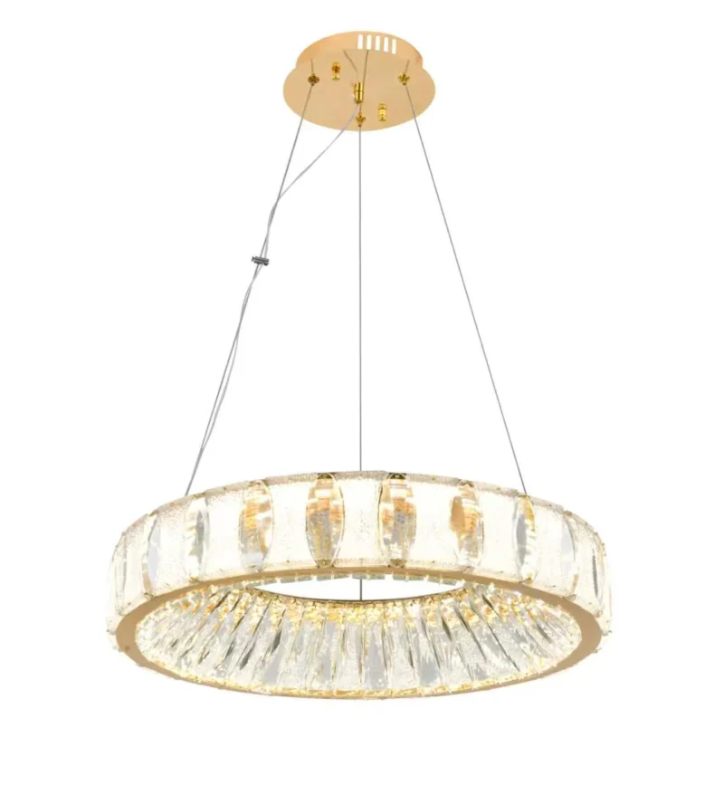 Candelabru LED Model L72001-500 – Cristal & Metal, 98W, Auriu