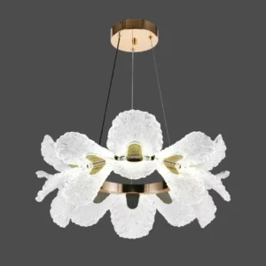 Pendul LED Model R9187-500 – cu Telecomandă, 80W, Auriu