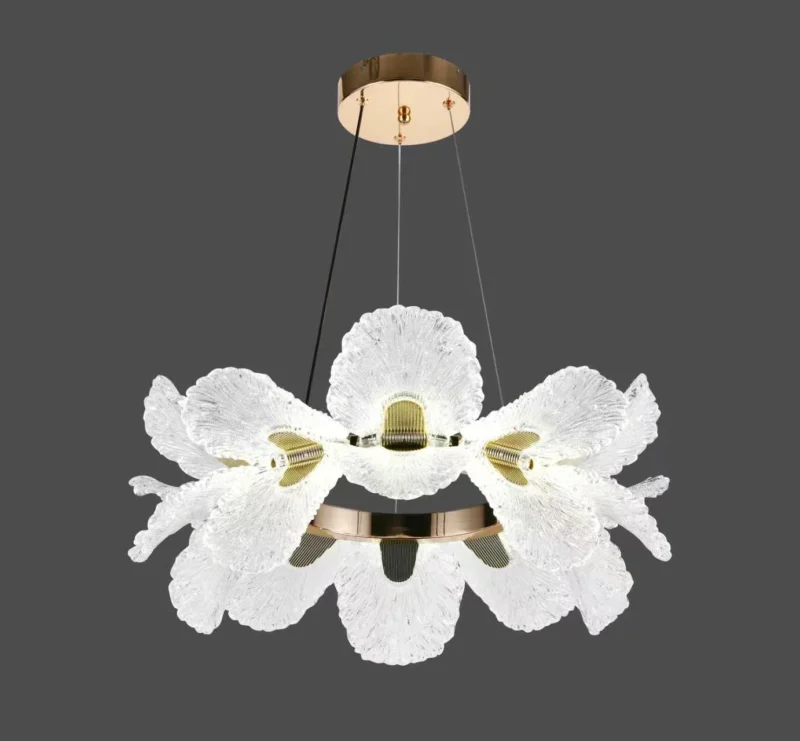 Pendul LED Model R9187-500 – cu Telecomandă, 80W, Auriu