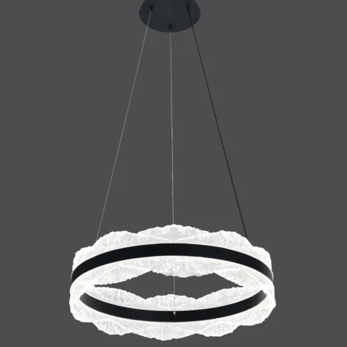 Pendul LED Model R9188-600 – cu Telecomandă, 132W, Negru