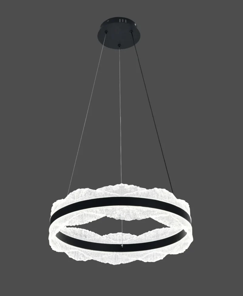 Pendul LED Model R9188-600 – cu Telecomandă, 132W, Negru