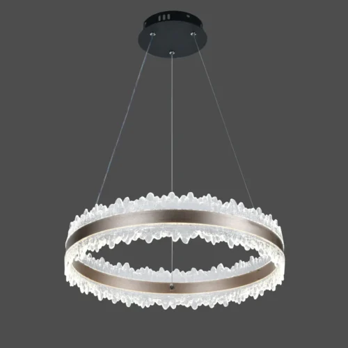 Pendul LED Model R9189-600 – cu Telecomandă, 132W, Maro