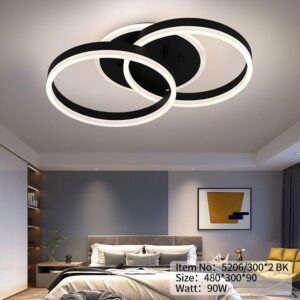 Lustră LED Model 5206-300 BK – cu Telecomandă, 90W, Dimabilă