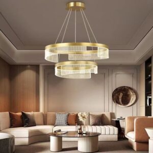 Lustră LED Model C2558-2 (400+600) GD – cu Telecomandă, 120W