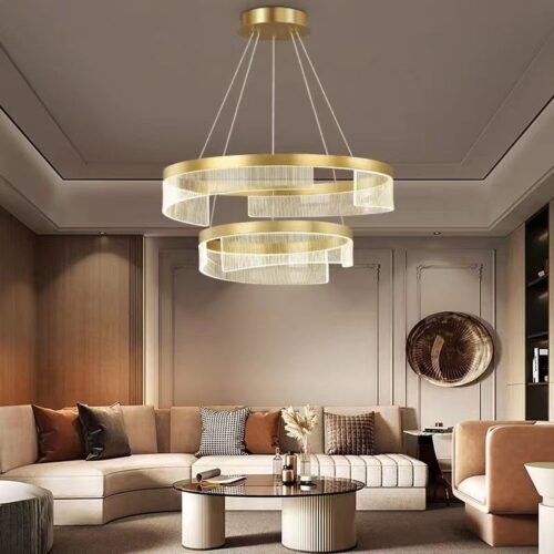 Lustră LED Model C2558-2 (400+600) GD – cu Telecomandă, 120W