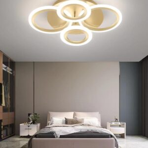 Lustră LED Model 3862-2+2 GD – cu Telecomandă, 84W