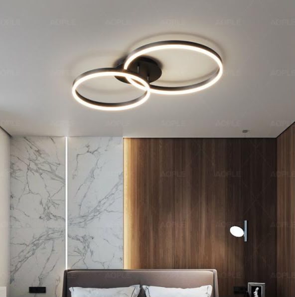 Lustră LED Model C900-2A – cu Telecomandă, 120W, Negru