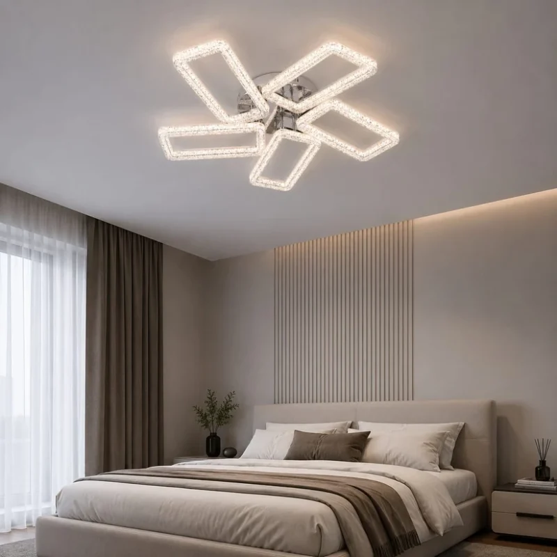 K2551-5CHcamera Lustră LED Model K2551-5 – 160W, Telecomandă, 3 Tipuri de Lumină, Intensitate Reglabilă