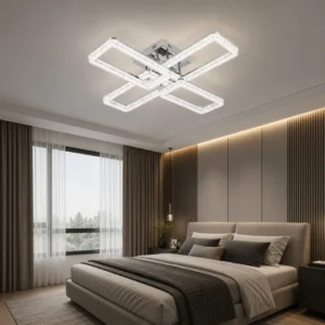 Lustră LED Model K2552-2+2A – 144W, Telecomandă, 3 Tipuri de Lumină, Intensitate Reglabilă