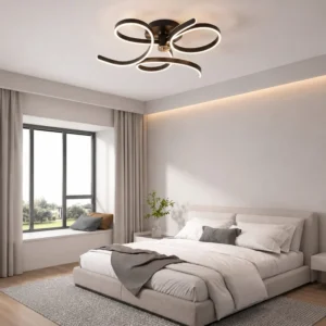 Lustră LED Model T9870 BK – 360W, Telecomandă, 3 Tipuri de Lumină, Intensitate Reglabilă