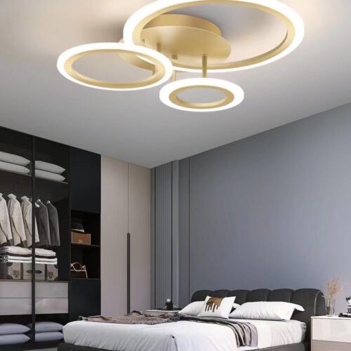 Lustră LED Model 3862-3 GD – cu Telecomandă, 76W