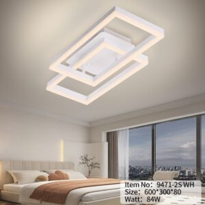 Lustră LED Model 9471-2S WH – cu Telecomandă, 84W