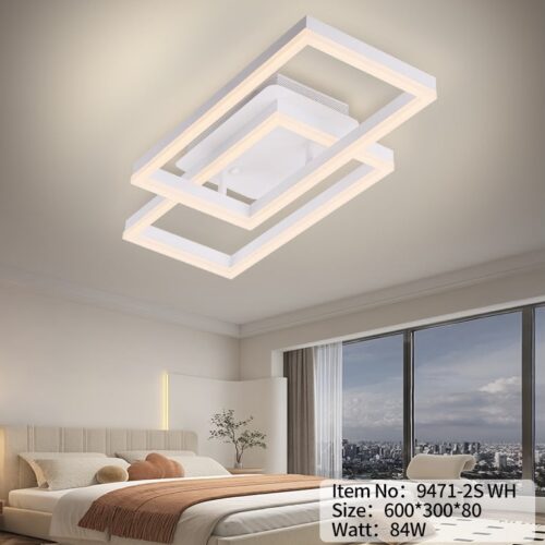 Lustră LED Model 9471-2S WH – cu Telecomandă, 84W