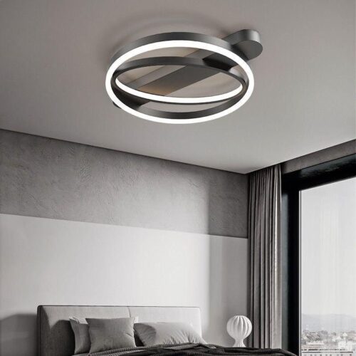 Lustră LED Model C2560-2 BK – cu Telecomandă, 120W