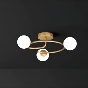 Lustră Suspendată de Lux, Auriu cu 3 Globuri, Design Cu Bile, Model DM6655-3