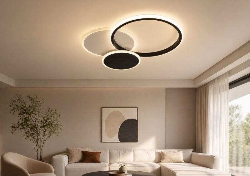 Lustră LED cu Telecomandă SE-C 5202RD – 50W, 3 Temperaturi de Culoare
