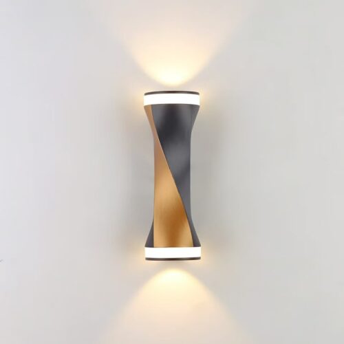 Aplică LED Exterior Twisted 6W Negru și Auriu