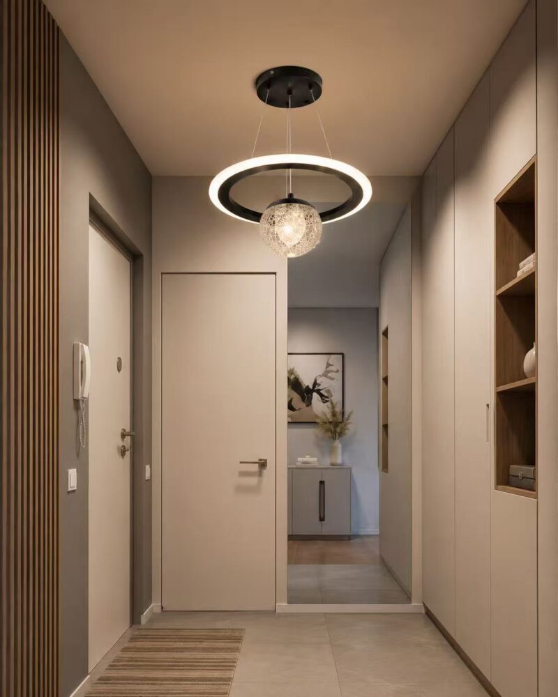 Lustră LED cu Glob 3 Funcții de Culoare – Cod 6660 BK