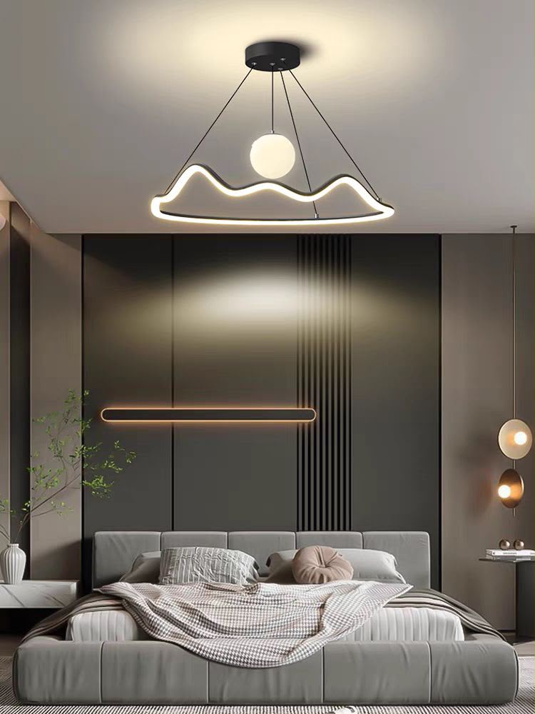 Lustră LED cu Telecomandă – Model Munte cu Glob