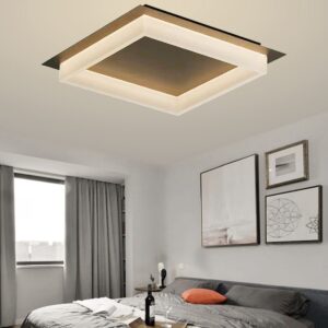 Lustră LED cu Telecomandă, Square Gold 350mm