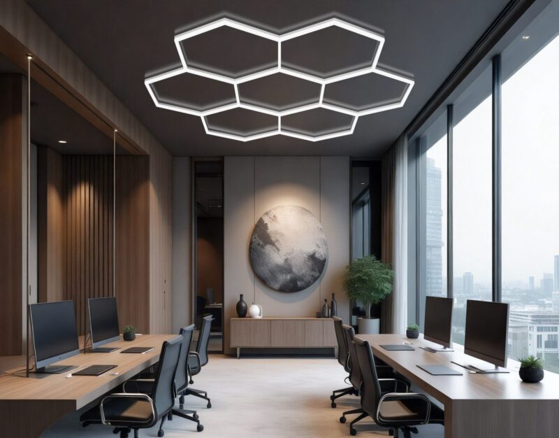 produs-1790217161873 Lustră LED Hexagonală de Tavan 195W