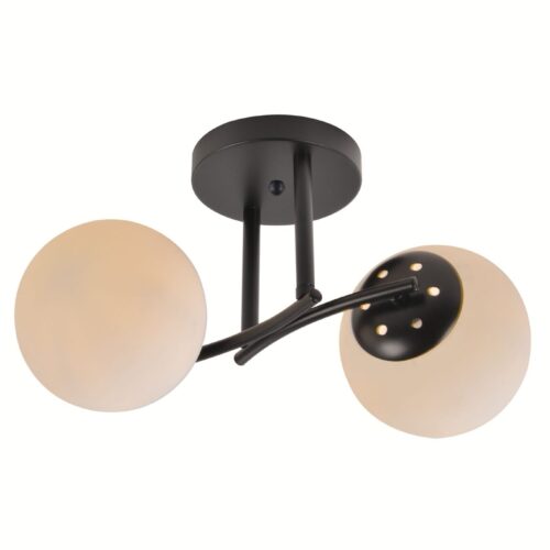 produs-1790217690768 Lustră cu 2 globuri opale, dulie E27, negru mat