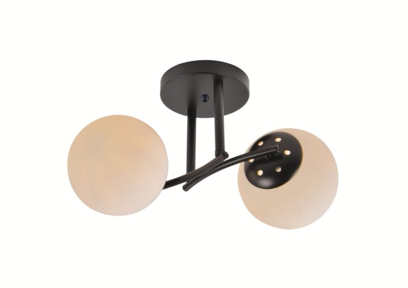 produs-1790217690768 Lustră cu 2 globuri opale, dulie E27, negru mat