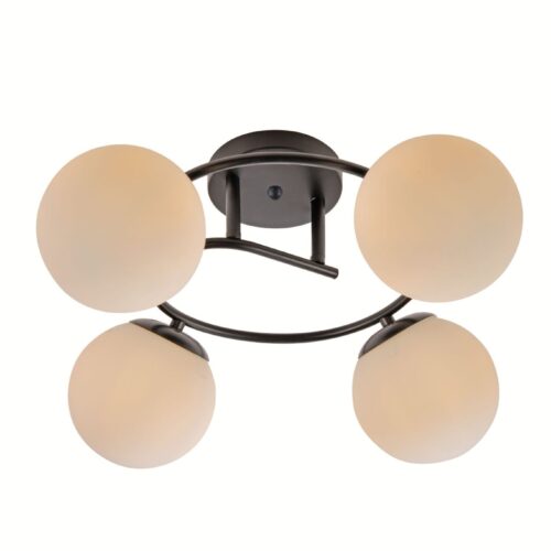 Lustră cu 4 Globuri E27 Negru Mat – 6530/4BK