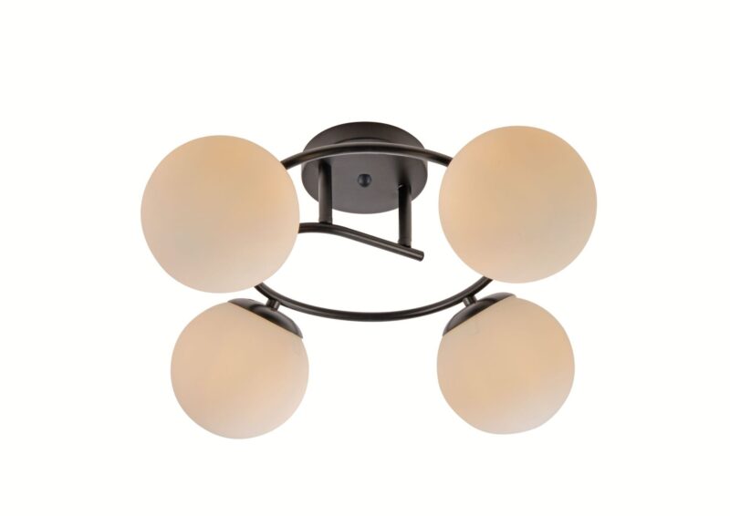 Lustră cu 4 Globuri E27 Negru Mat – 6530/4BK