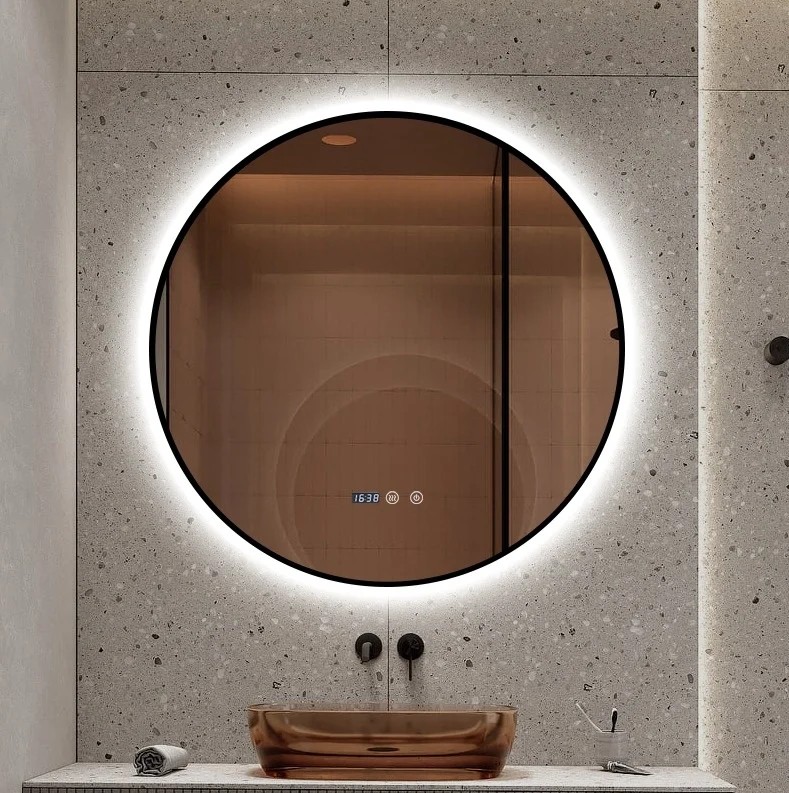 produs-1790219697206 Oglindă Baie LED cu Dezaburire și Senzor Touch, 90 cm, Ramă Neagră – Elit's Premium