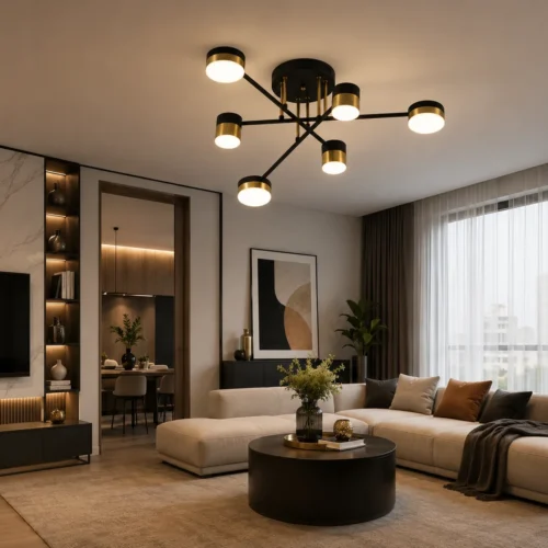 produs-1790250029581 Lustră LED L7815/6BK+FGD – 72W, Design Elegant cu Finisaj Negru & Auriu