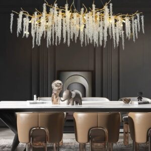 Candelabru Cristal cu Ramuri Aurii 1200mm