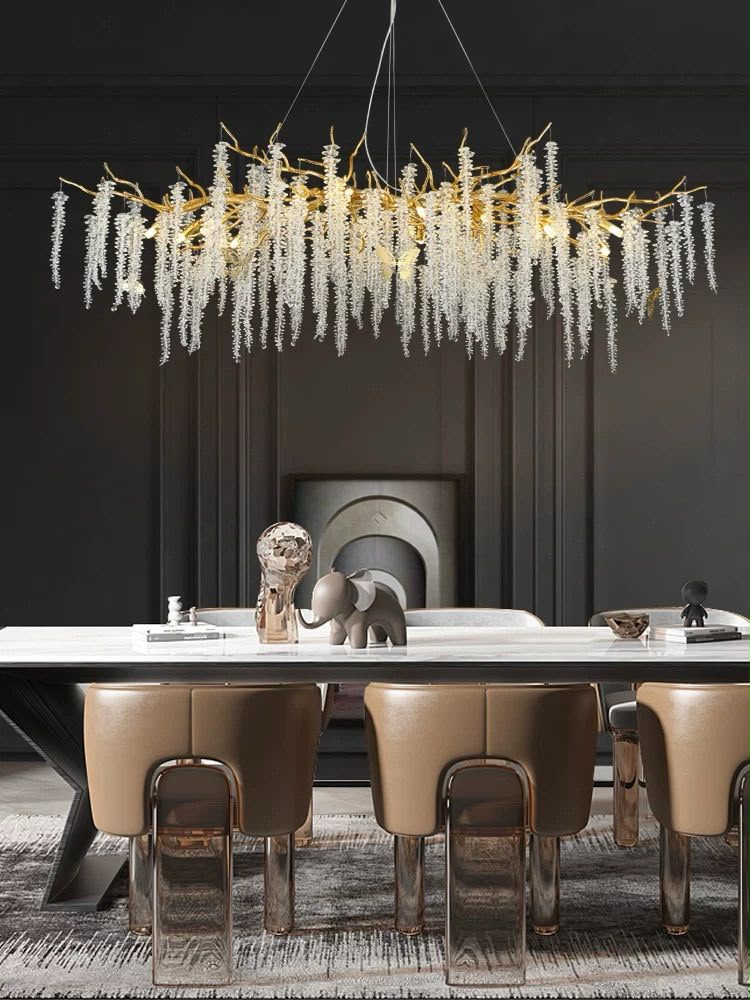Candelabru Cristal cu Ramuri Aurii 1200mm