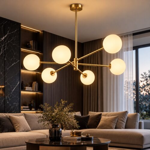 produs-1793167850938 Lustră Sputnik 6 Brațe Gold cu Globuri Opale